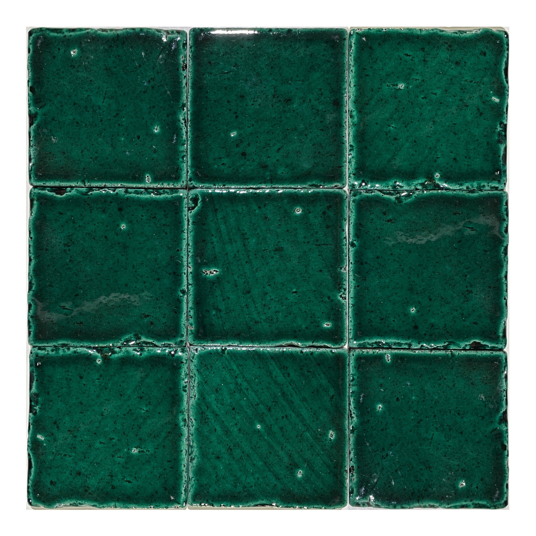 Sırlı Lav Taşı T 10x10 Yeşil